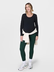 Sweaty Betty Black All Day Maternity Long Sleeve Top - Image 4 of 7