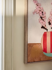 Pink Floral Vase Handpaint Detail Framed Wall Art - Image 2 of 5