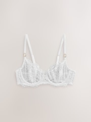 White Non Pad Balcony A-E Lace Bra - Image 6 of 8
