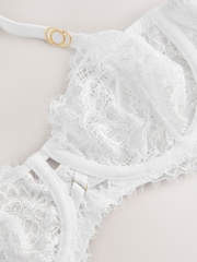 White Non Pad Balcony A-E Lace Bra - Image 7 of 8