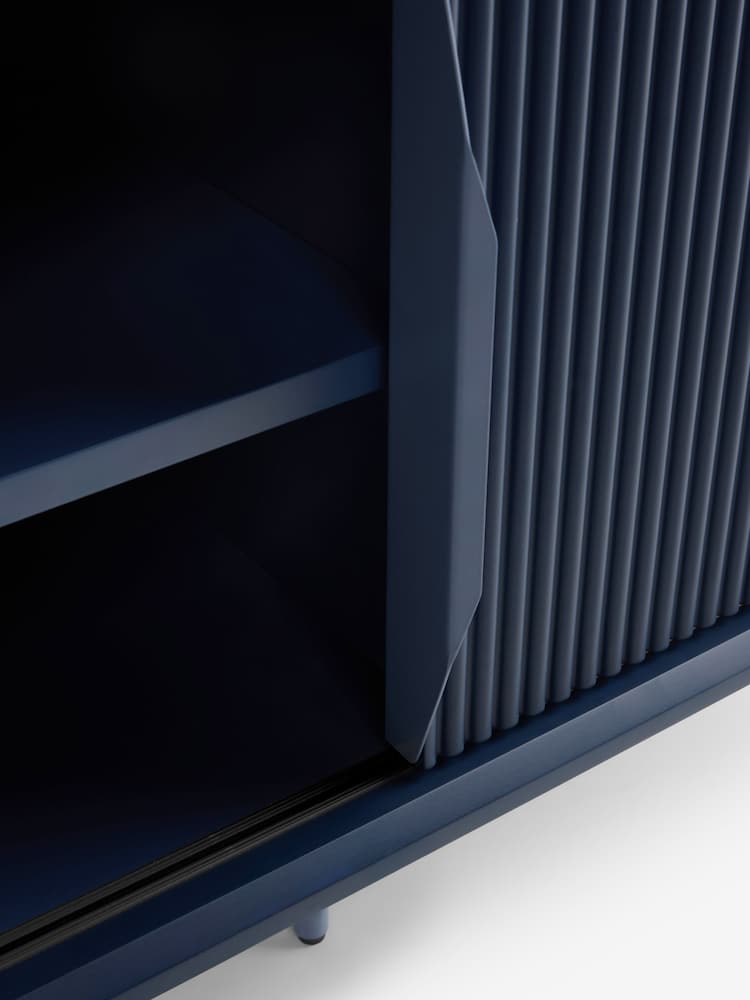 MADE.COM Navy Blue Elian Painted Up to 50 Inch Sliding Door TV Unit - Image 10 of 10 MADE.COM Navy Blue Elian Painted Up to 50 Inch Sliding Door TV Unit - Image 10 of 10