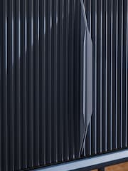 MADE.COM Navy Blue Elian Up to 50 Inch Sliding Door TV Unit - Image 5 of 5