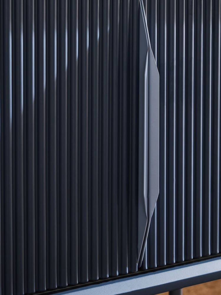 MADE.COM Navy Blue Elian Up to 50 Inch Sliding Door TV Unit - Image 5 of 5