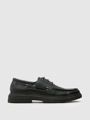 Schuh Parks Lace Up Boat Black Shoes - Image 1 of 4