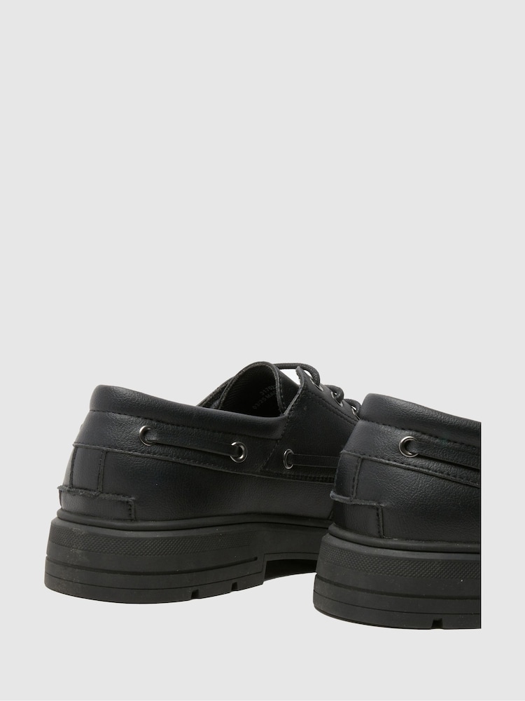Schuh Parks Lace Up Boat Black Shoes - Image 4 of 4