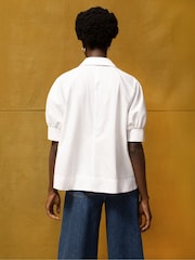 Ro&Zo White Cotton Poplin Short Sleeve Shirt - Image 5 of 5