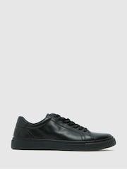 Schuh Whit Leather Lace-Up Black Shoes - Image 1 of 4