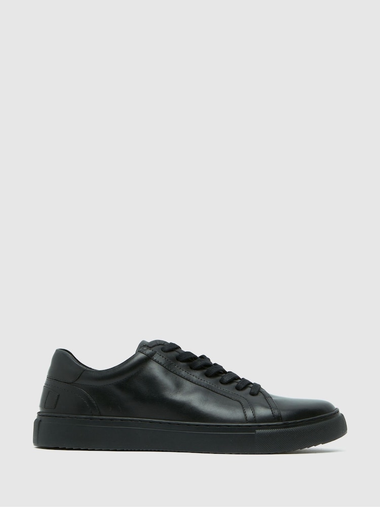 Schuh Whit Leather Lace-Up Black Shoes - Image 1 of 4