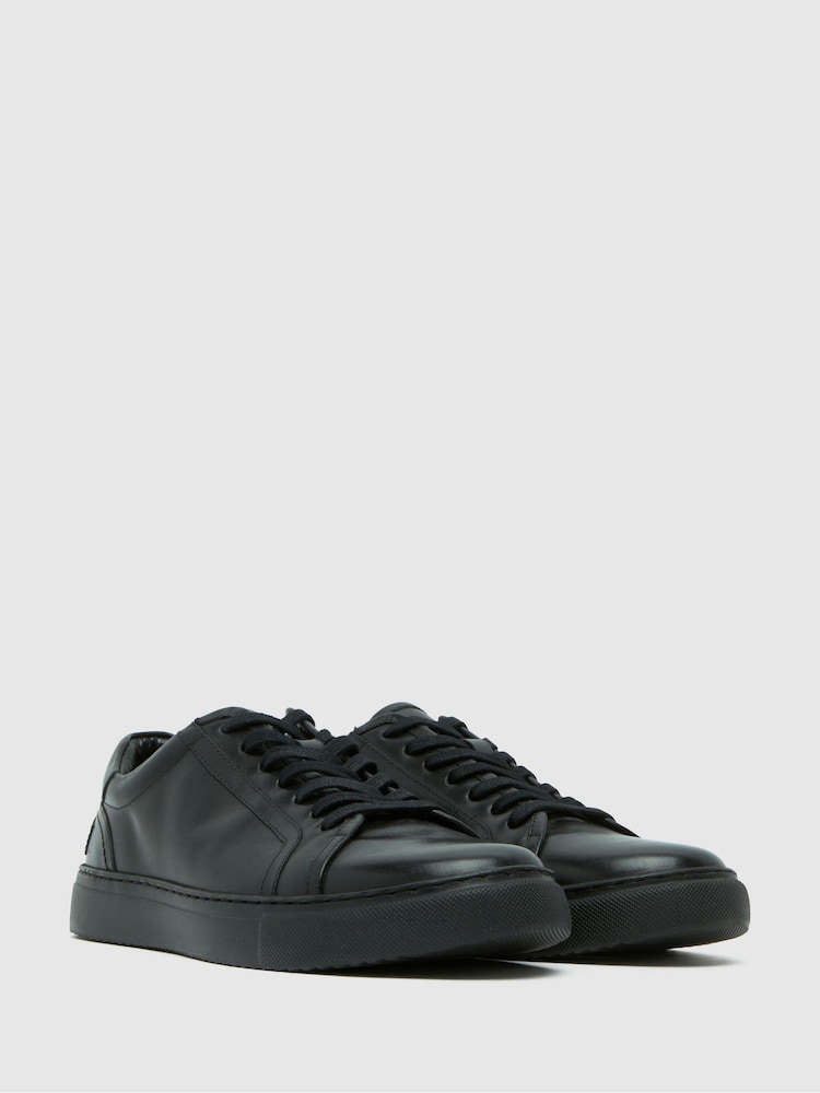 Schuh Whit Leather Lace-Up Black Shoes - Image 2 of 4