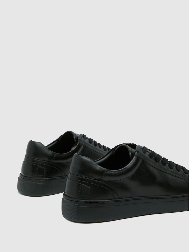Schuh Whit Leather Lace-Up Black Shoes - Image 4 of 4