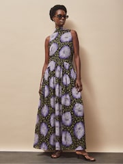 Vestido de chiffon com detalhe de cachecol lilás Iris da Ro&Zo - Imagem 3 de 5