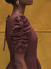 Ro&Zo Cotton Puff Sleeve Midi Dress - Imagem 2 de 3