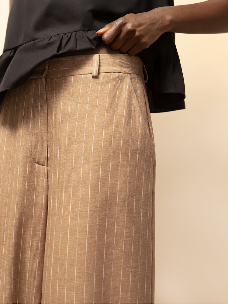 Ro&Zo Brown Caramel Pinstripe Trousers - Image 2 of 5