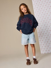 Navy Slogan Sweatshirt (3-16yrs) - Image 2 of 10