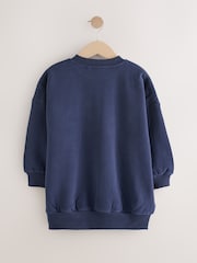 Navy Slogan Sweatshirt (3-16yrs) - Image 6 of 10