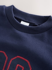 Navy Slogan Sweatshirt (3-16yrs) - Image 7 of 10