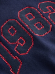 Navy Slogan Sweatshirt (3-16yrs) - Image 9 of 10