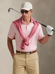 Ralph Lauren Pink Printed Lightweight Airflow Knit Polo Shirt - Image 1 of 4
