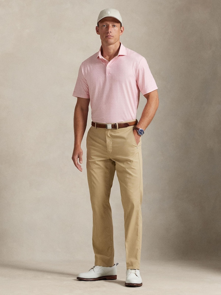 Ralph Lauren Pink Printed Lightweight Airflow Knit Polo Shirt - Image 2 of 4