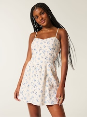 Hollister Sweatheart Neck Strappy Short White Dress - Image 1 of 4