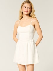Hollister Sweatheart Neck Strappy Short White Dress - Image 1 of 3