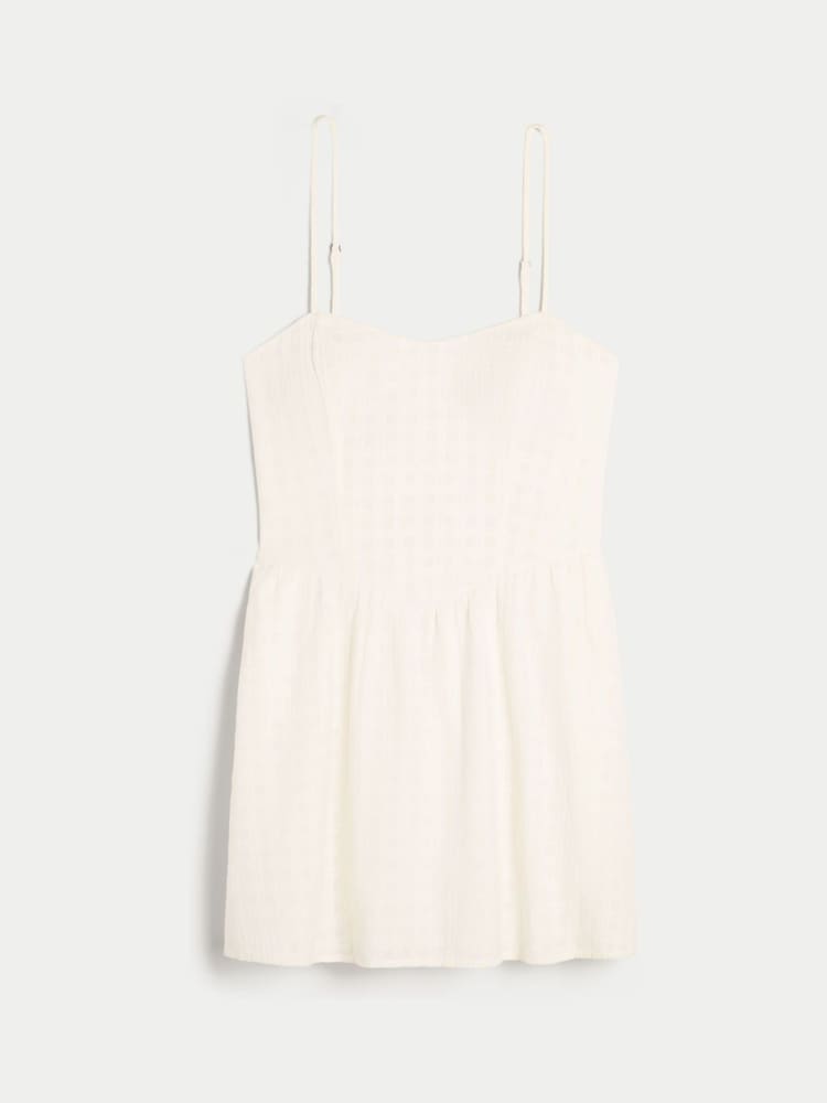 Hollister Sweatheart Neck Strappy Short White Dress - Image 3 of 3