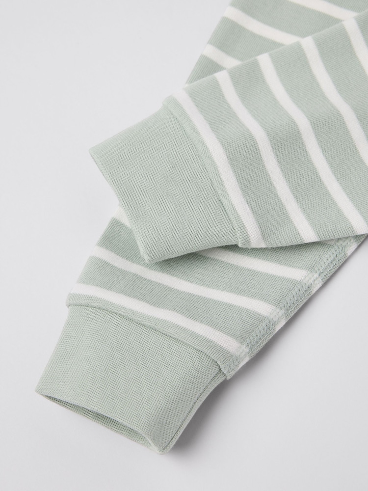 Polarn O. Pyret Green Organic Cotton Striped Leggings - Image 3 of 3 Polarn O. Pyret Green Organic Cotton Striped Leggings - Image 3 of 3