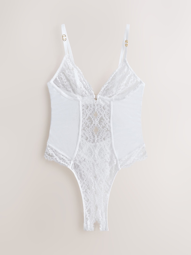 לבן - Glamour בגד גוף ללא כיסוי במפשעה - תמונה 1 מתוך 3