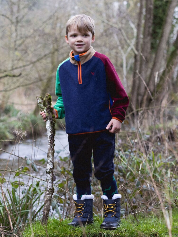 Muddy Puddles Blue Half Zip Polar Jacket - Image 1 of 3 Muddy Puddles Blue Half Zip Polar Jacket - Image 1 of 3