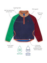 Muddy Puddles Blue Half Zip Polar Jacket - Image 3 of 3