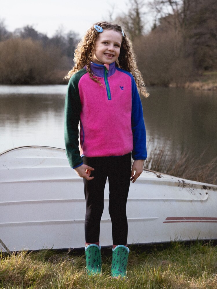 Muddy Puddles Pink Half Zip Polar Jacket - Image 2 of 4