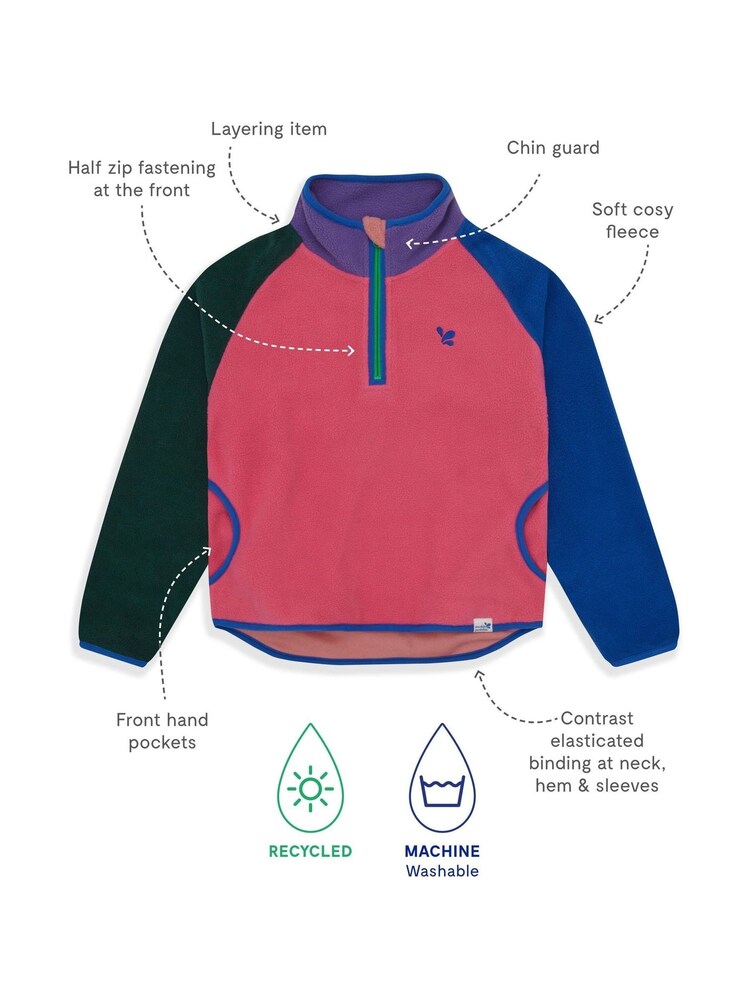 Muddy Puddles Pink Half Zip Polar Jacket - Image 4 of 4