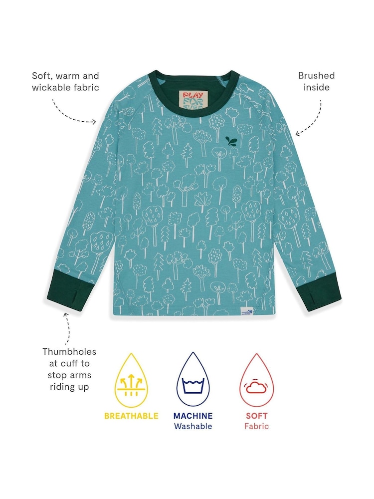 Muddy Puddles Green White Thermal Baselayer Top - Image 4 of 4 Muddy Puddles Green White Thermal Baselayer Top - Image 4 of 4
