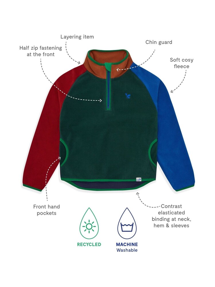 Muddy Puddles Green Half Zip Polar Jacket - Image 4 of 4