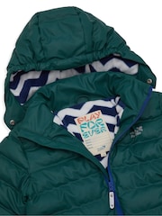 Muddy Puddles Green Waterproof Puffer Jacket - Image 5 of 7