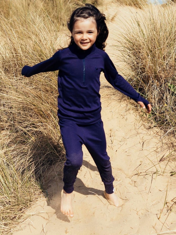 Muddy Puddles Blue Navy Thermal Baselayer Leggings - Image 2 of 4 Muddy Puddles Blue Navy Thermal Baselayer Leggings - Image 2 of 4