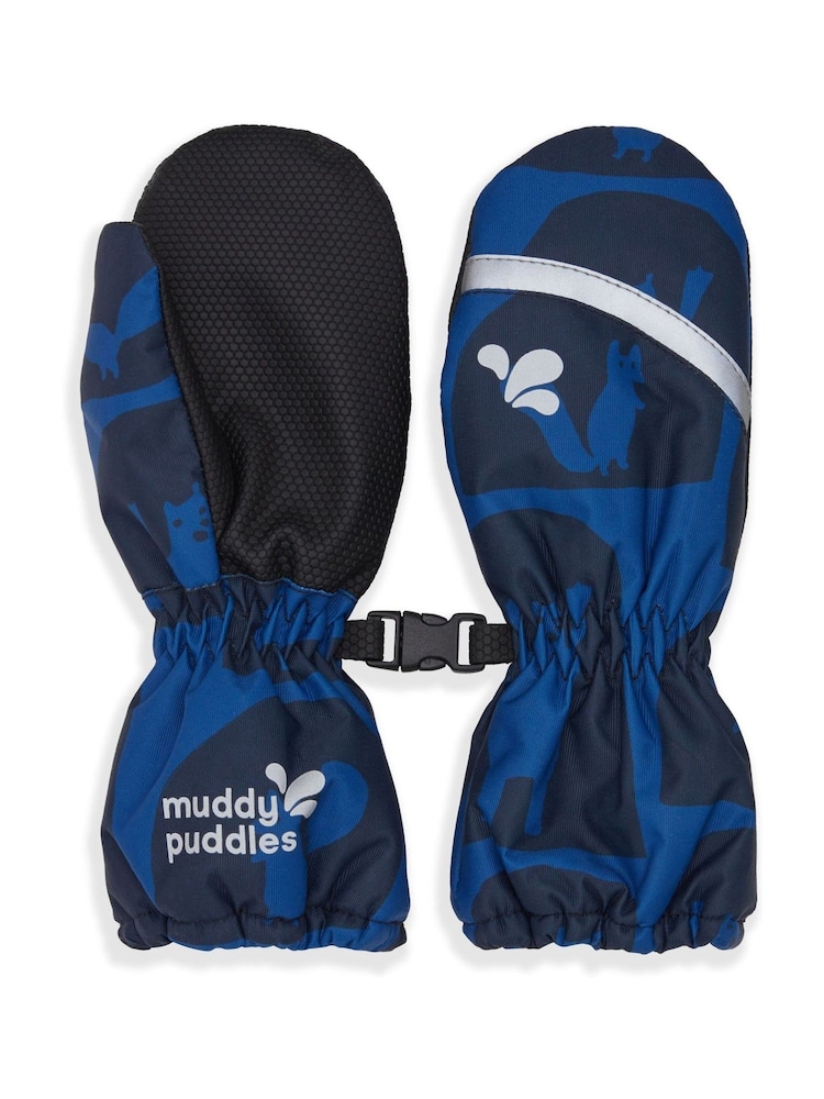 Muddy Puddles Blue Waterproof Kids Ski Mittens - Image 1 of 2 Muddy Puddles Blue Waterproof Kids Ski Mittens - Image 1 of 2