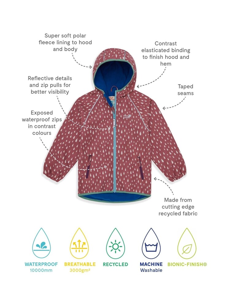 Muddy Puddles Pink Waterproof EcoSplash Jacket - Image 7 of 7