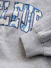 Grey/Blue Floral Slogan - Sweatshirt and Flare Leggings Set (3-16yrs) - Imagen 7 de 7