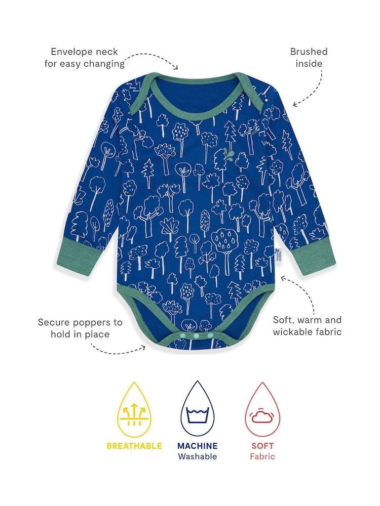 Muddy Puddles Blue Thermal Baselayer Babygrow - Image 2 of 2