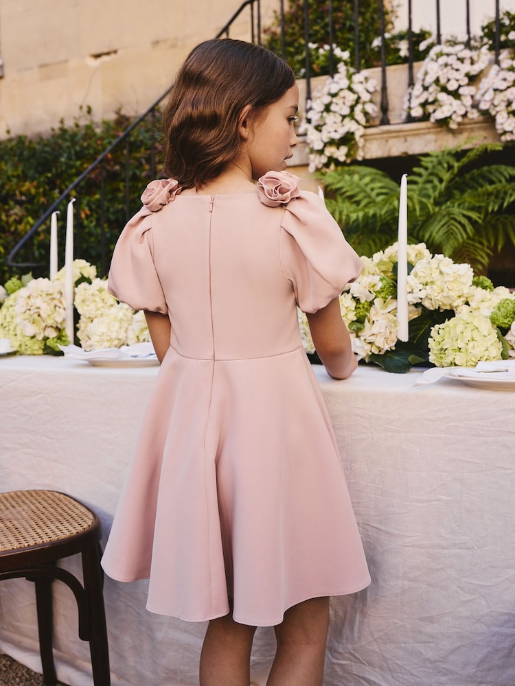 Pink Flower Corsage Occasion Dress (3-16yrs) - Image 2 of 3
