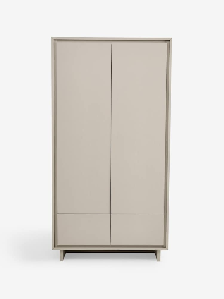 MADE.COM Natural Greige Wood Effect Kaci Double Wardrobe - Image 5 of 5