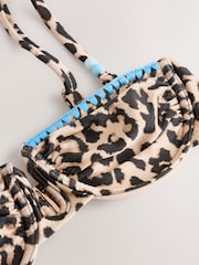 Never Fully Dressed Leopard Non Padded Underwired Bikini Top - Image 6 of 8