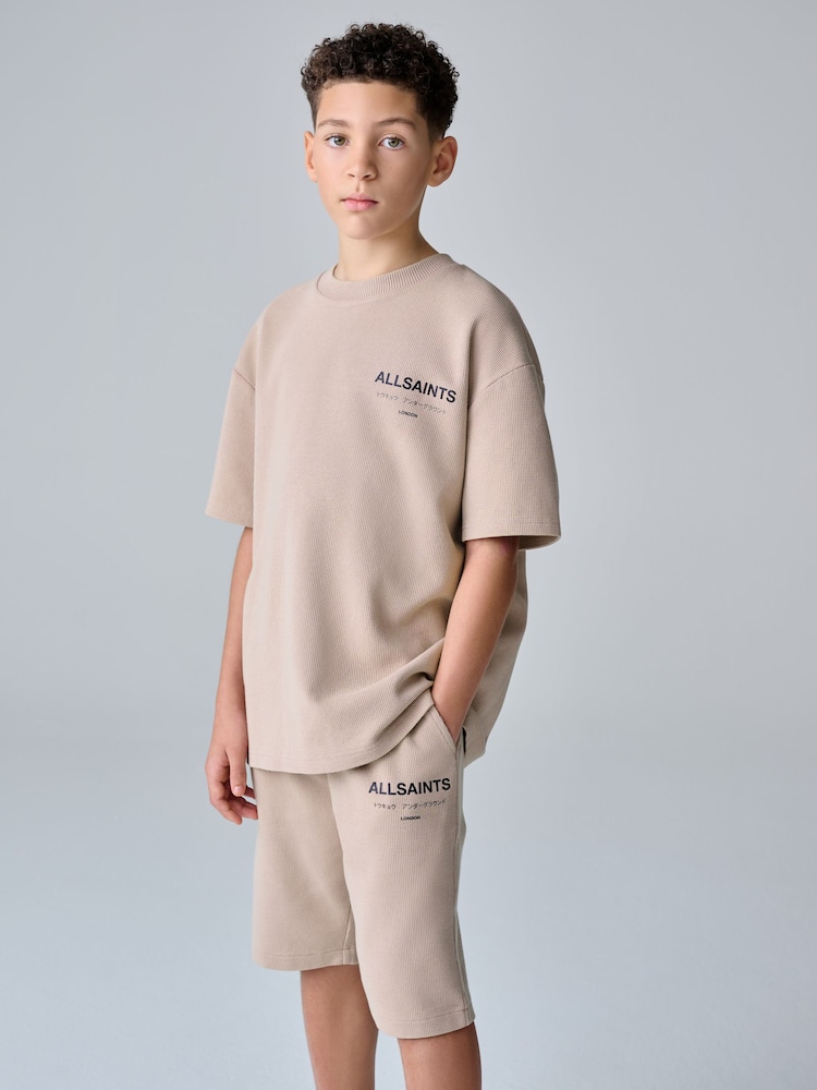 smALLSAINTS Neutral/Waffle Underground T-Shirt and Sweat Shorts Set - Image 1 of 14