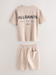 smALLSAINTS Neutral/Waffle Underground T-Shirt and Sweat Shorts Set - Image 10 of 14