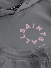 smALLSAINTS Charcoal Grey Tierra Oversized Short Sleeve Hoodie and Shorts Set - Image 12 of 14