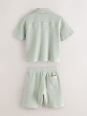 smALLSAINTS Underground Waffle Shirt and Shorts Set - صورة 2 من 5