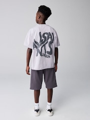 smALLSAINTS Washed Purple/Waffle Orlando T-Shirt and Sweat Shorts Set - Image 2 of 11