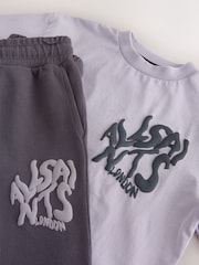 smALLSAINTS Washed Purple/Waffle Orlando T-Shirt and Sweat Shorts Set - Image 9 of 11