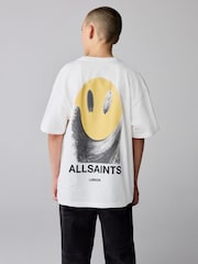 smALLSAINTS White/Party Wave Oversized Graphic Crew Neck T-Shirt - Image 2 of 8